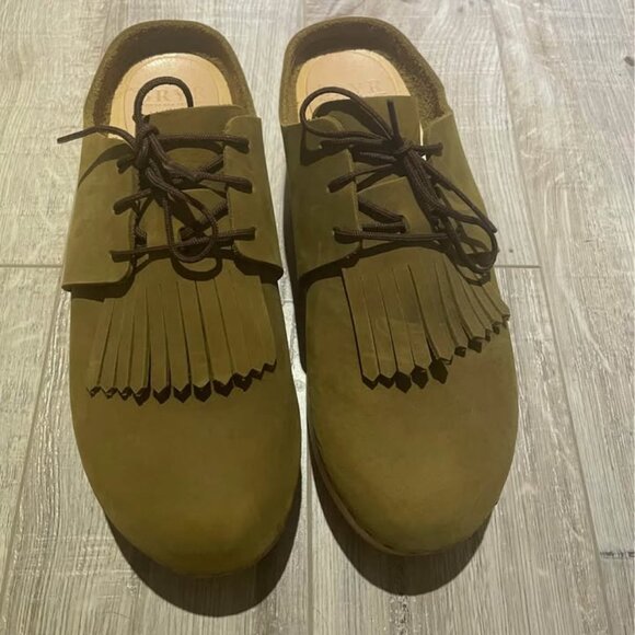 Bryr Clogs Shoes - Bryr Clogs Zoe Platform Shoes (Size 8) in Kelp Nubuck